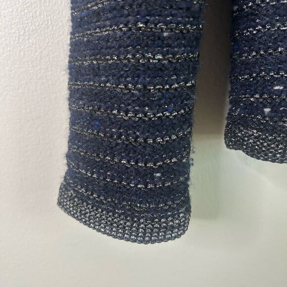 Amina Rubinacci Blue Long Sleeve Knit Wool Cashmere Blend Cardigan Women's Sz 44 - Picture 4 of 12